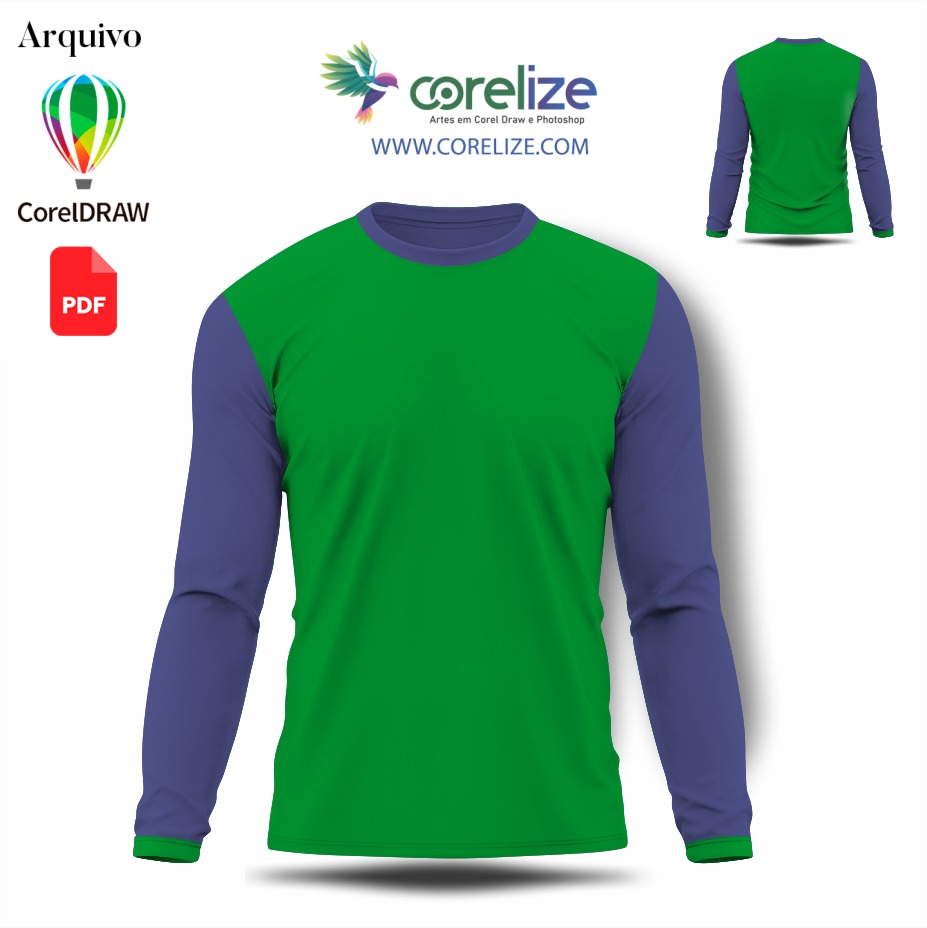 Arte: Mockup Gola redonda, manga longa