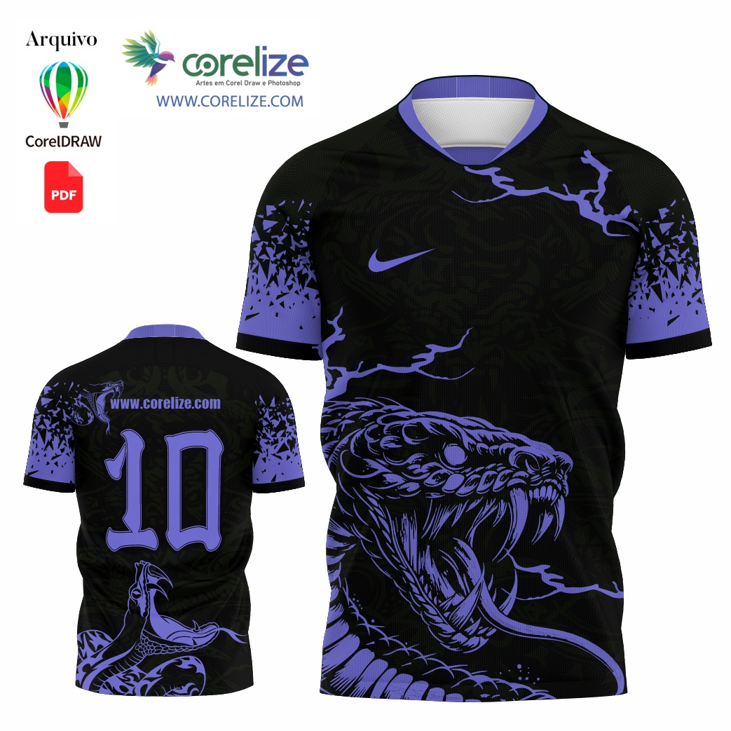 Arte Cobra Rocha futebol para sublimação de camiseta