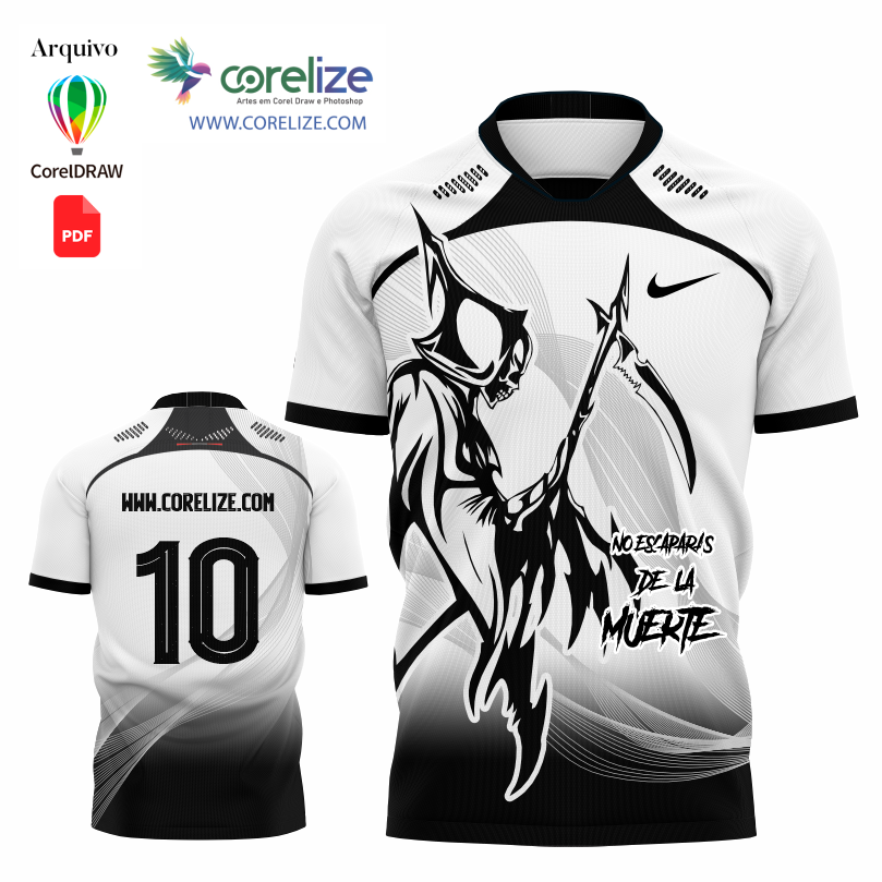 Arte La Morte futebol para sublimação de camiseta