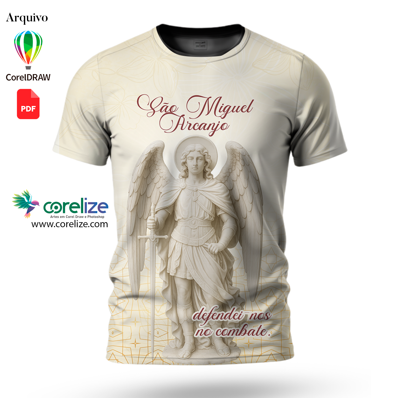 Arte São Miguel Arcanjo  para sublimação de camiseta