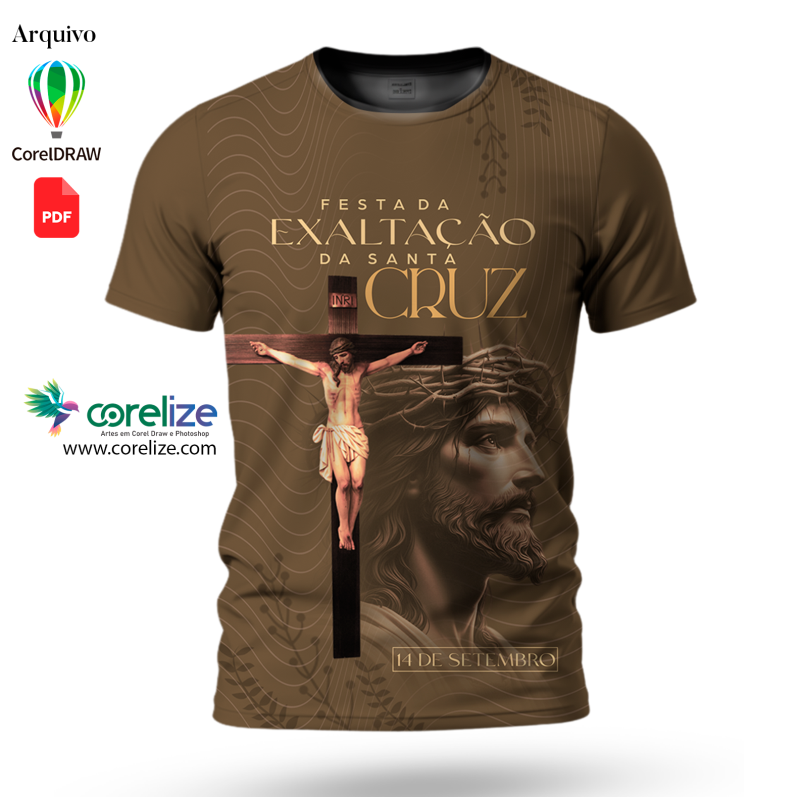 Arte Festa de Exaltação da Santa Cruz para sublimação de camiseta