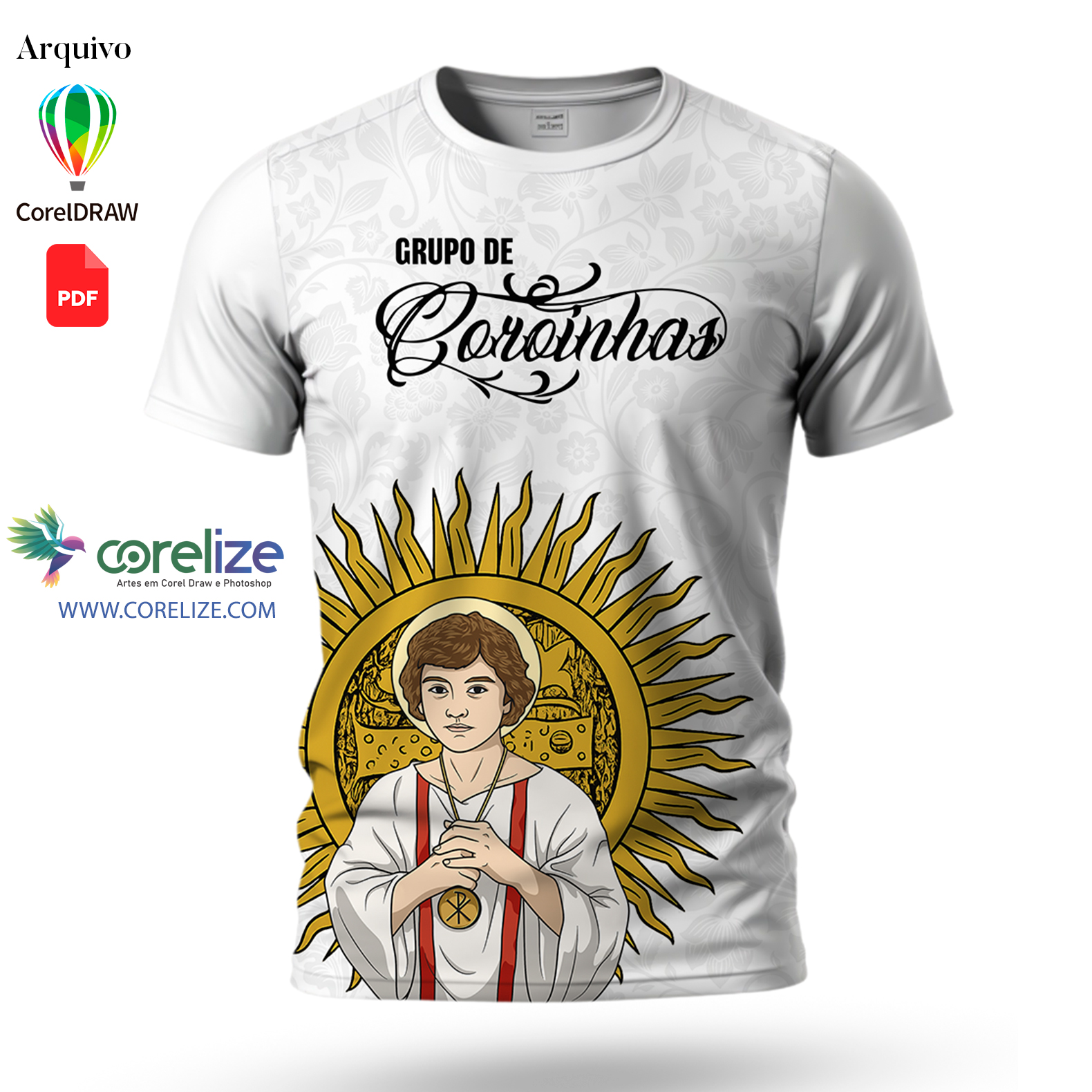 Arte São Tarcísio (grupo de coroinhas) para sublimação de camiseta