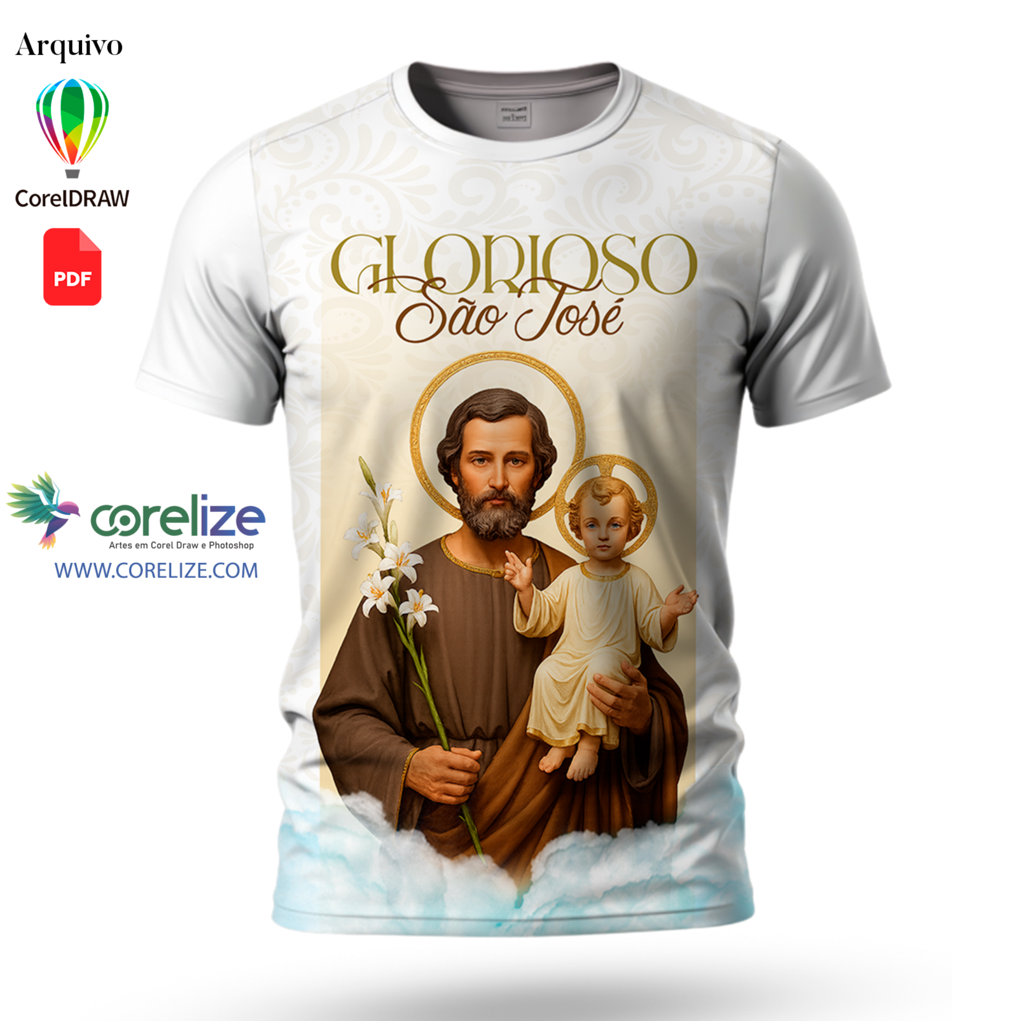 Arte São José para sublimação de camiseta