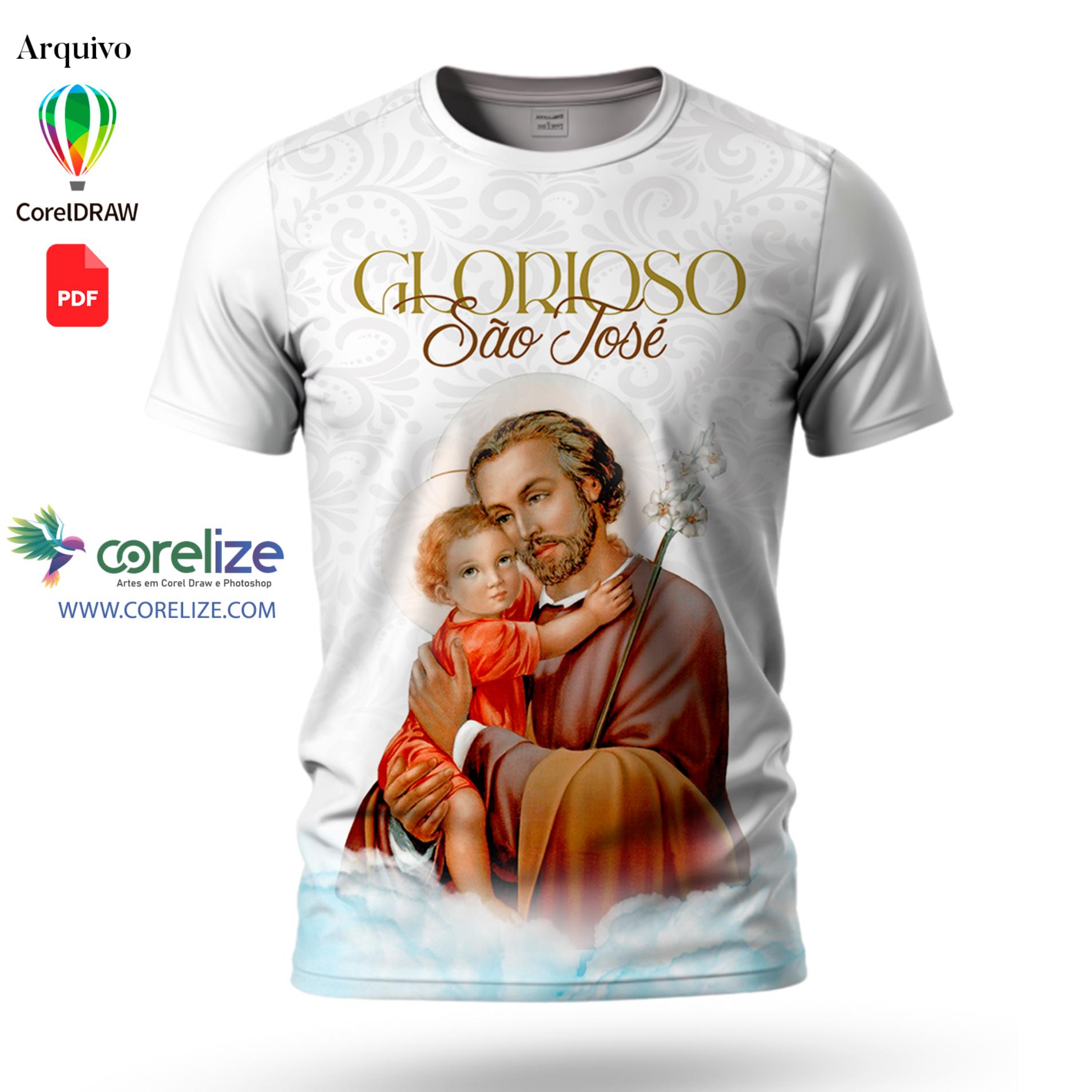 Arte São José 2 para sublimação de camiseta