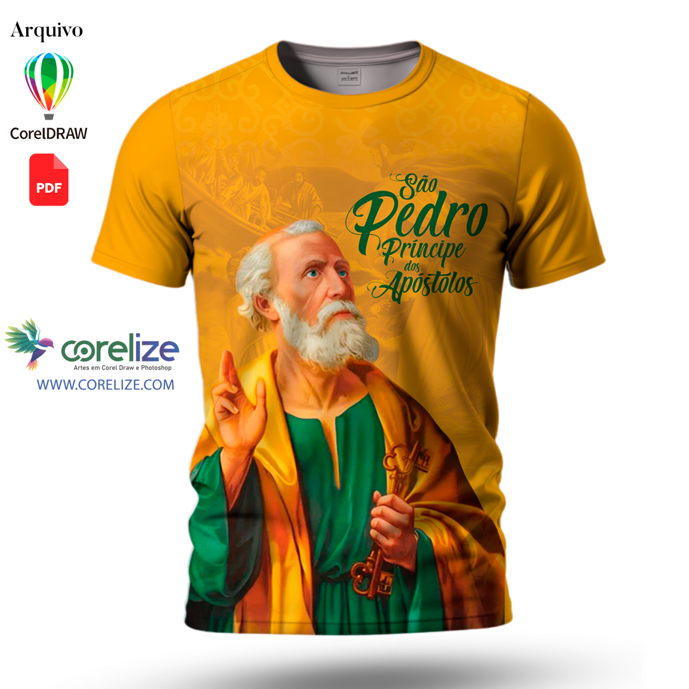 Arte São Pedro  02 para sublimação de camiseta