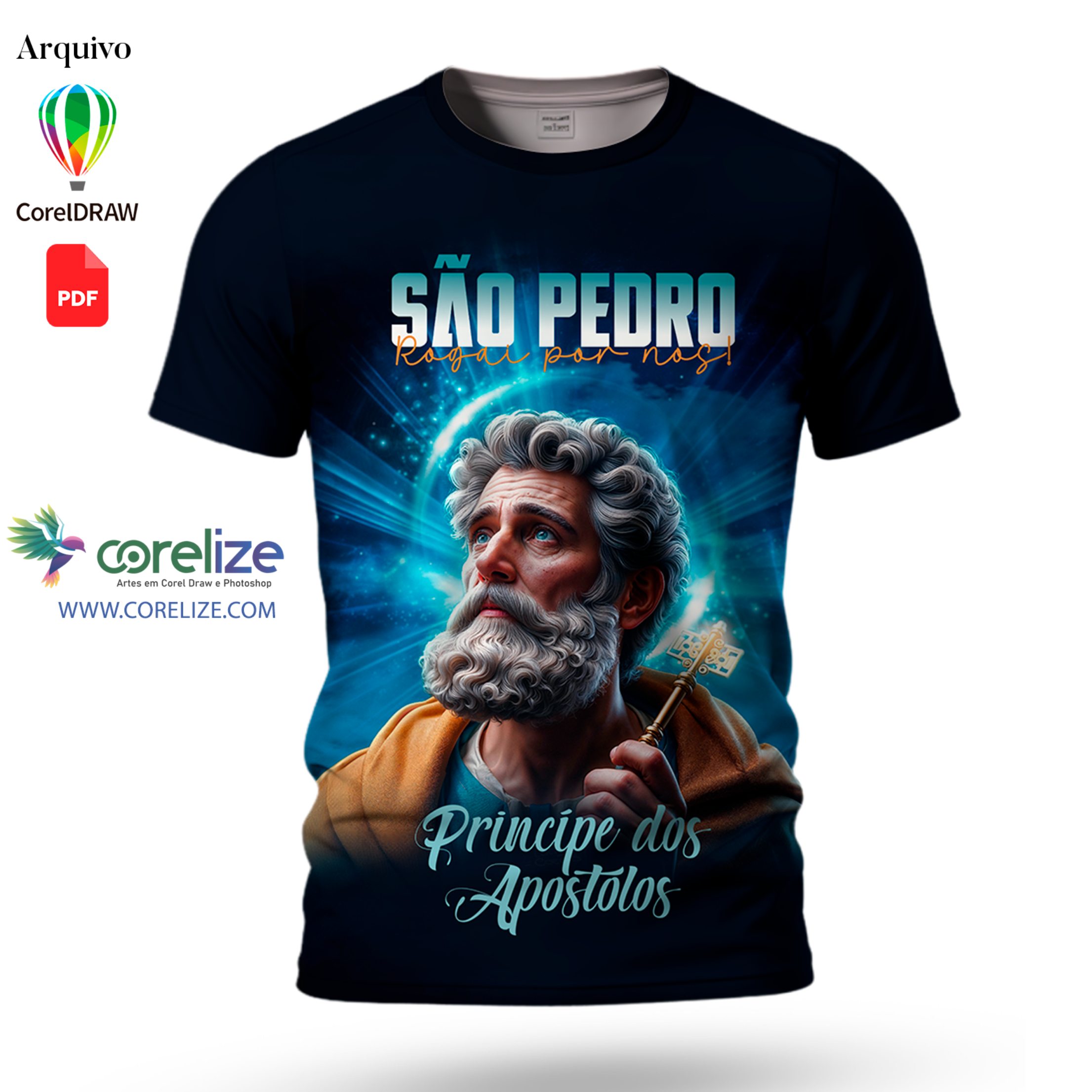 Arte São Pedro 03  para sublimação de camiseta