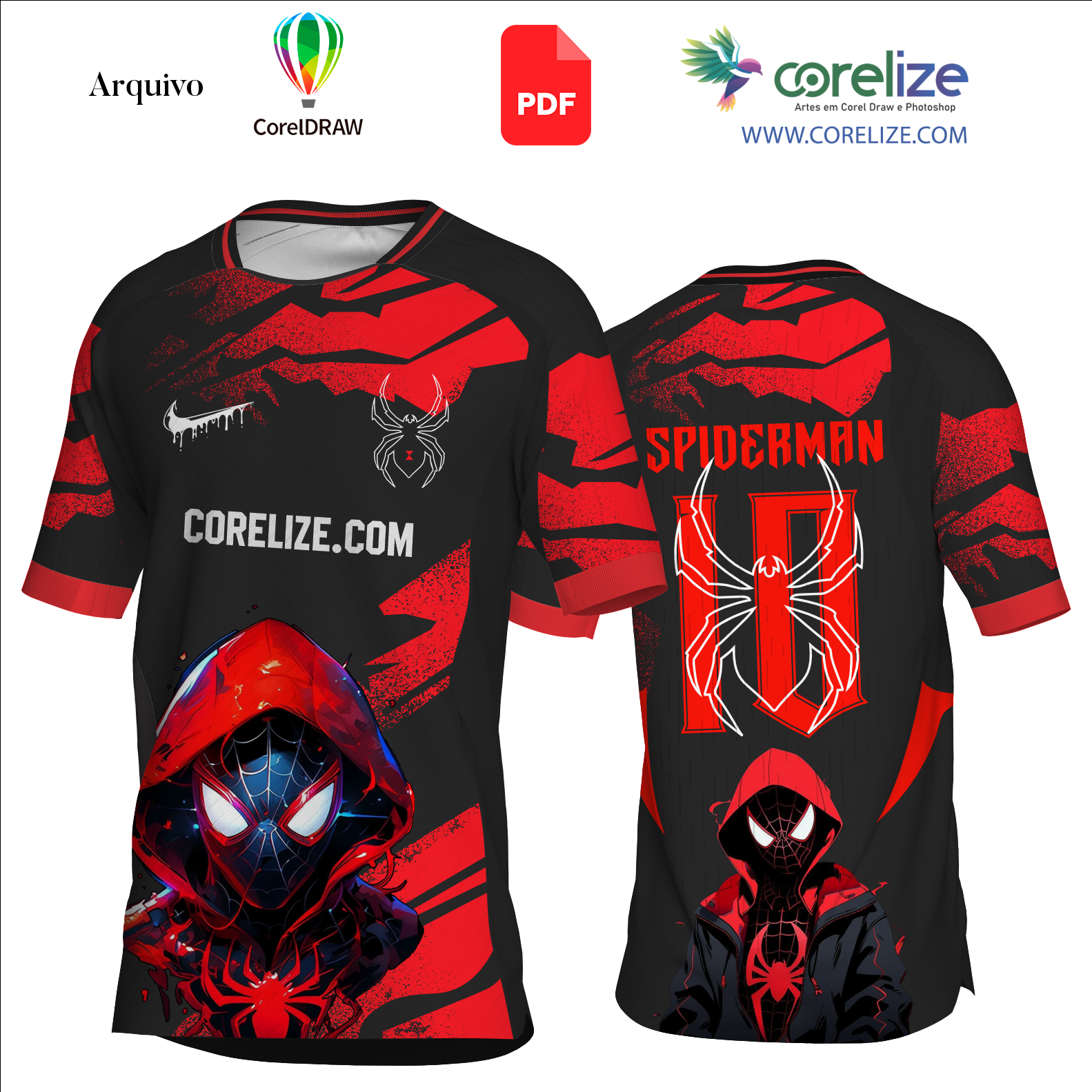 Arte Homem Aranha futebol para sublimação de camiseta