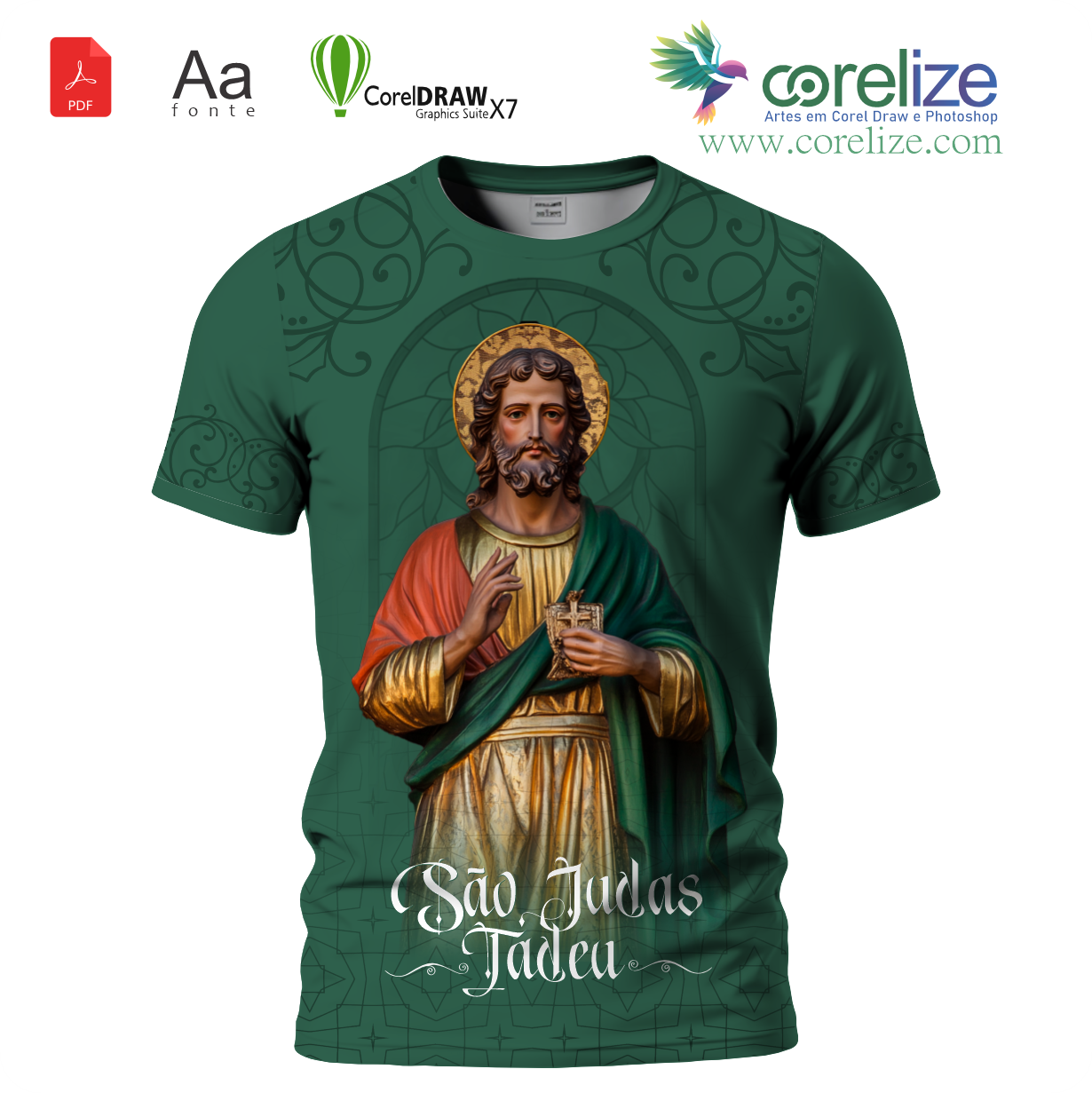 Arte 03 São Judas Tadeu para sublimação de camiseta