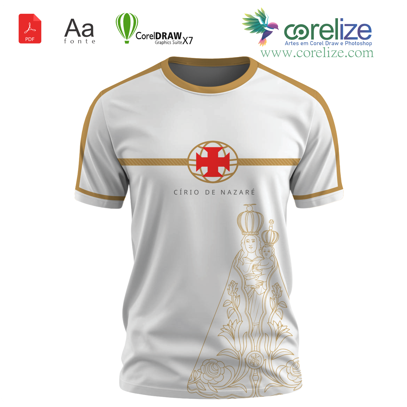 Arte Círio de Nazaré Vasco  para sublimação de camiseta