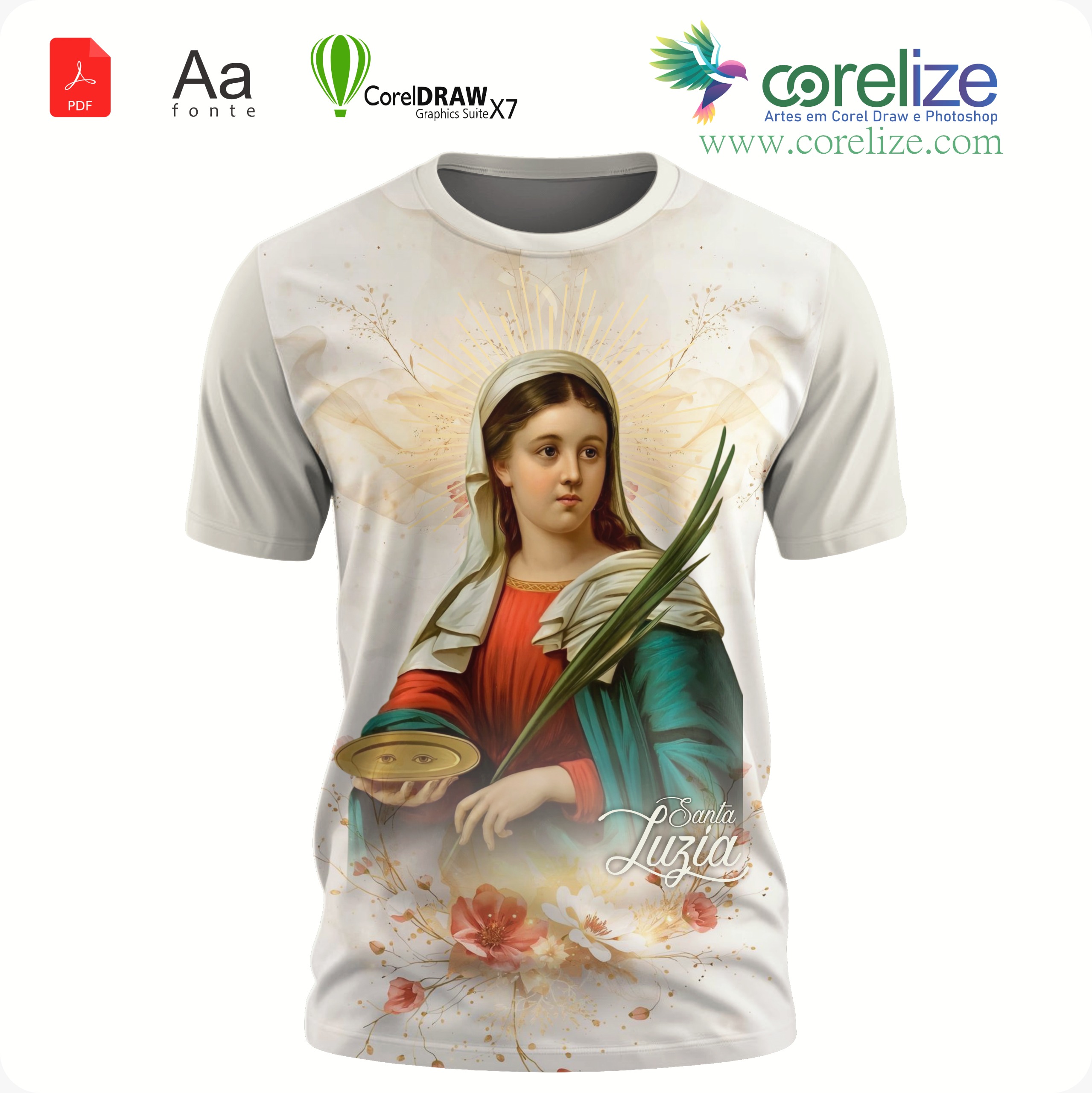 Arte: Arte Santa Luzia 23  para sublimação de camiseta