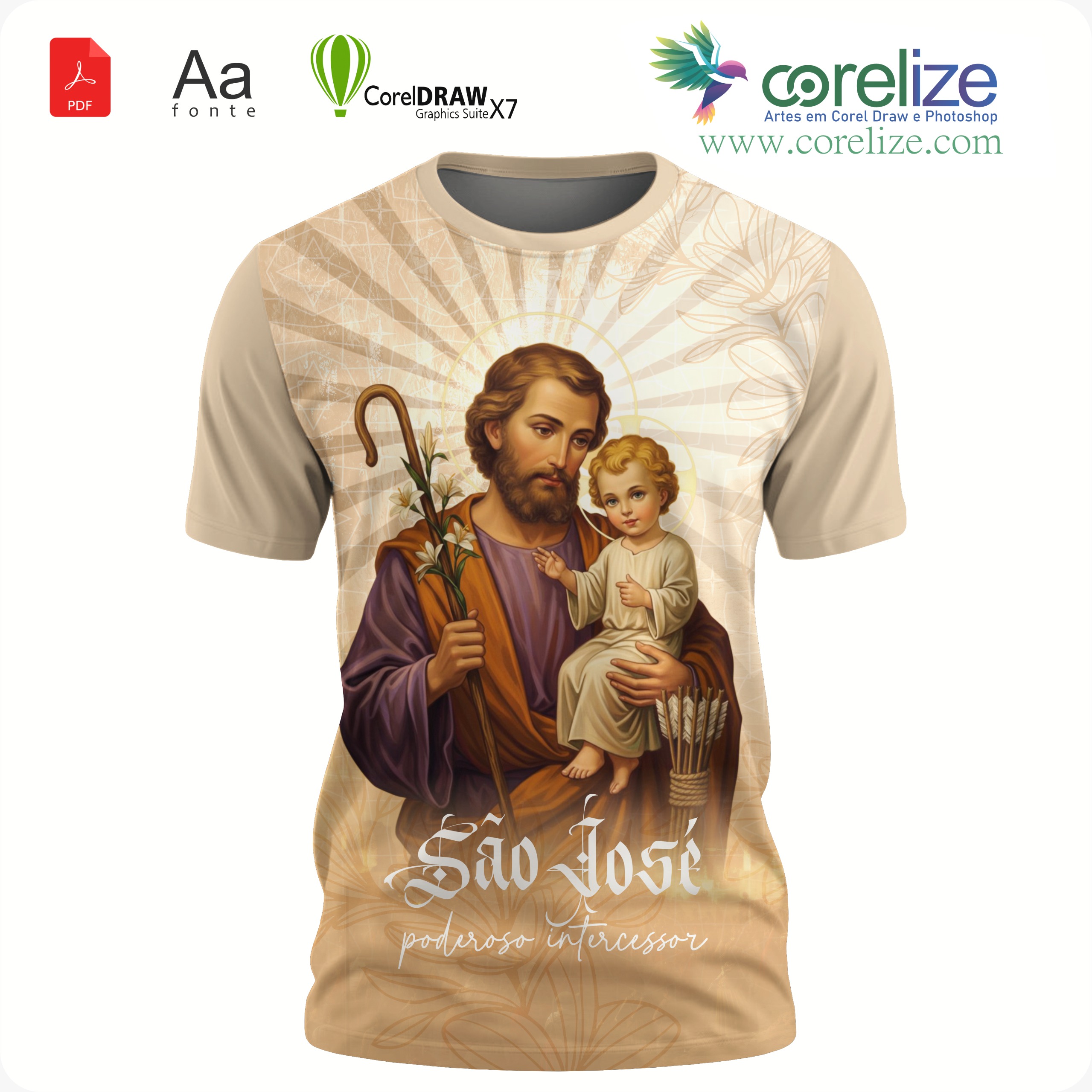 Arte: Arte São José 17 para sublimação de camiseta