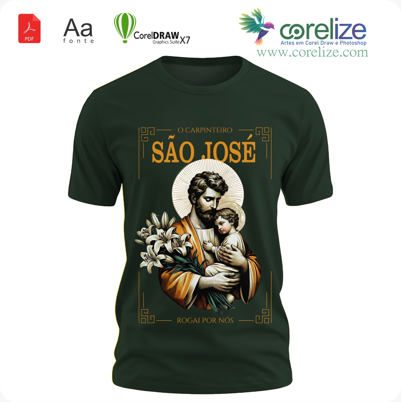 Arte: Arte São José 26 para sublimação de camiseta