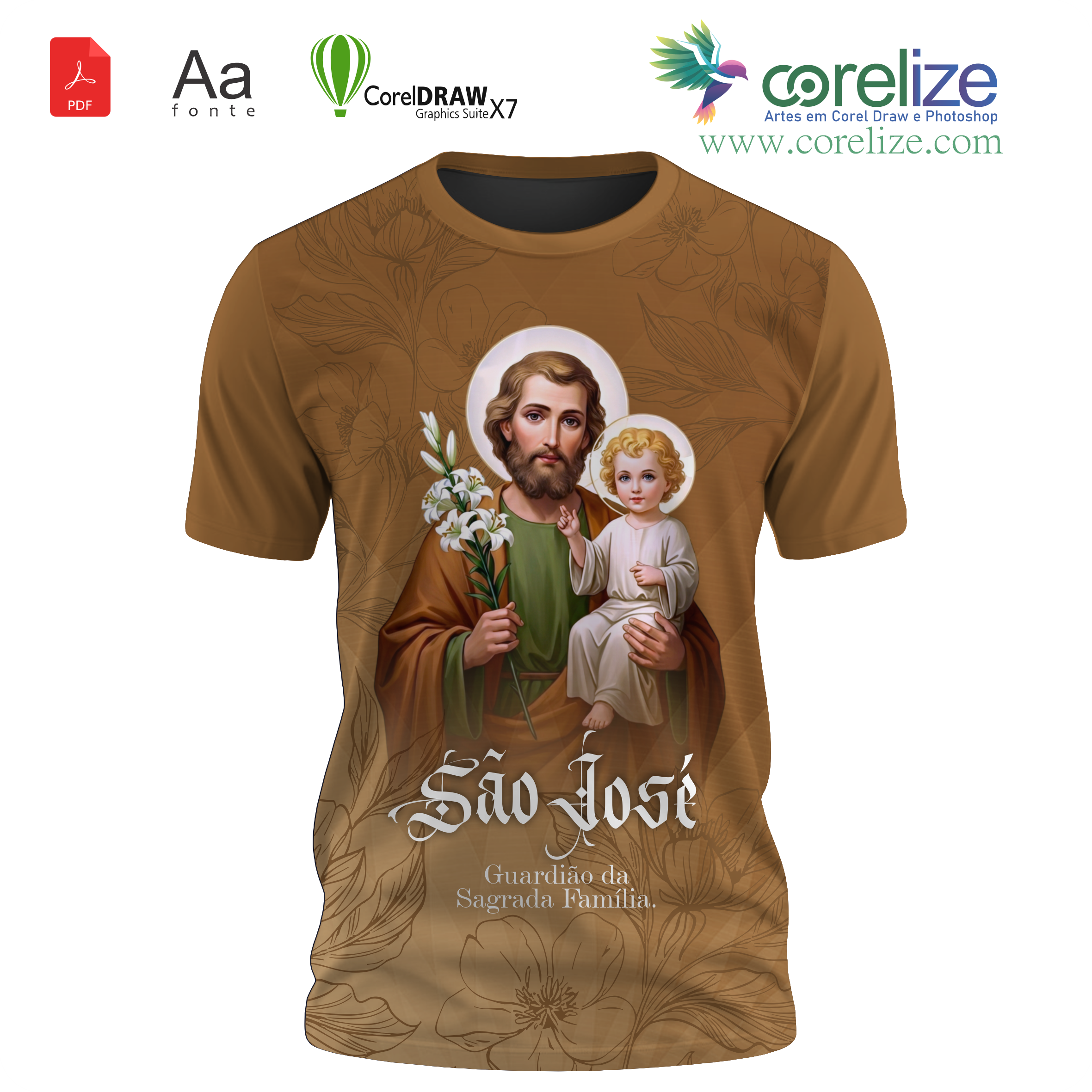 Arte: Arte São José 28 para sublimação de camiseta