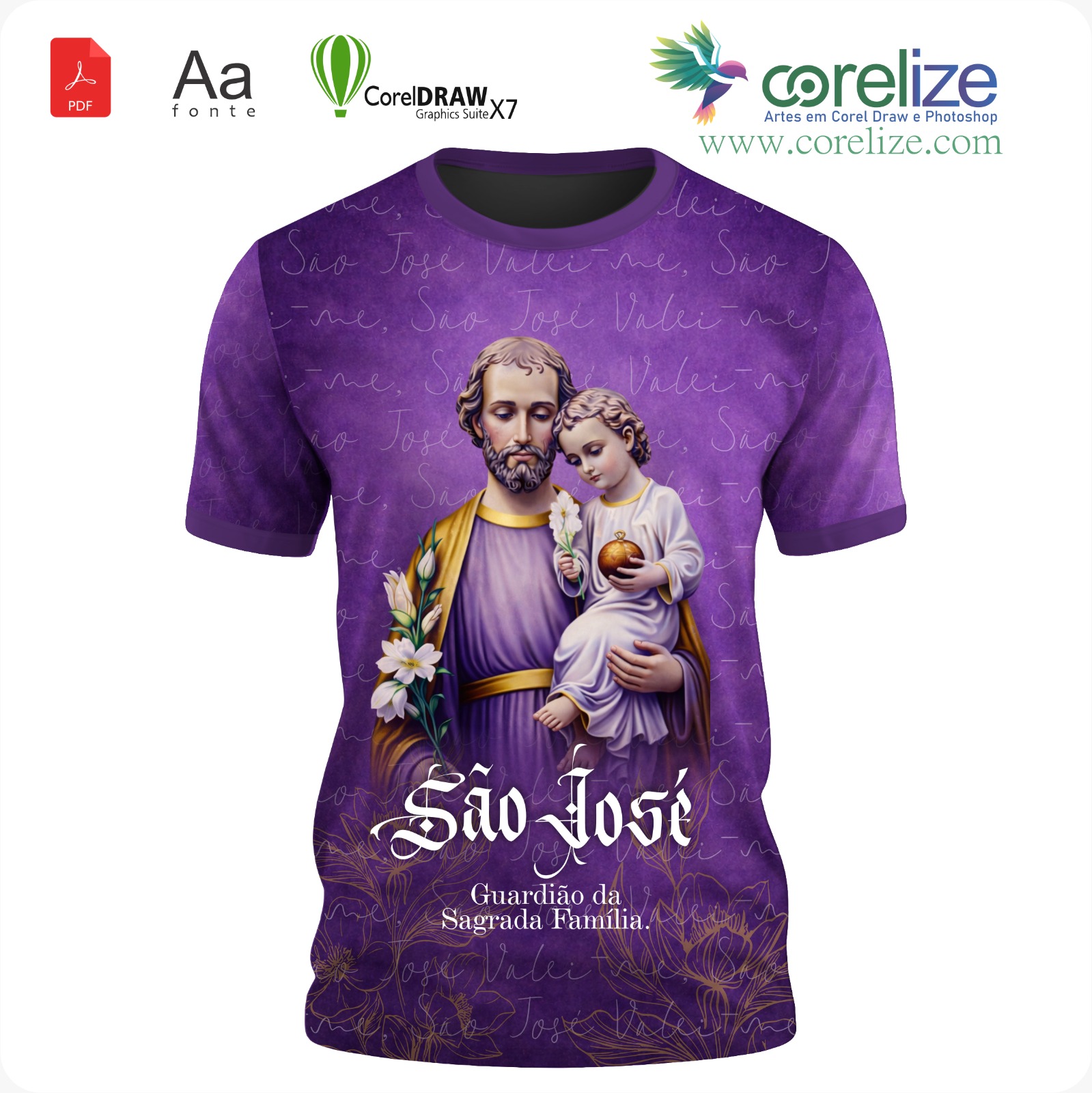 Arte: Arte São José 29 para sublimação de camiseta