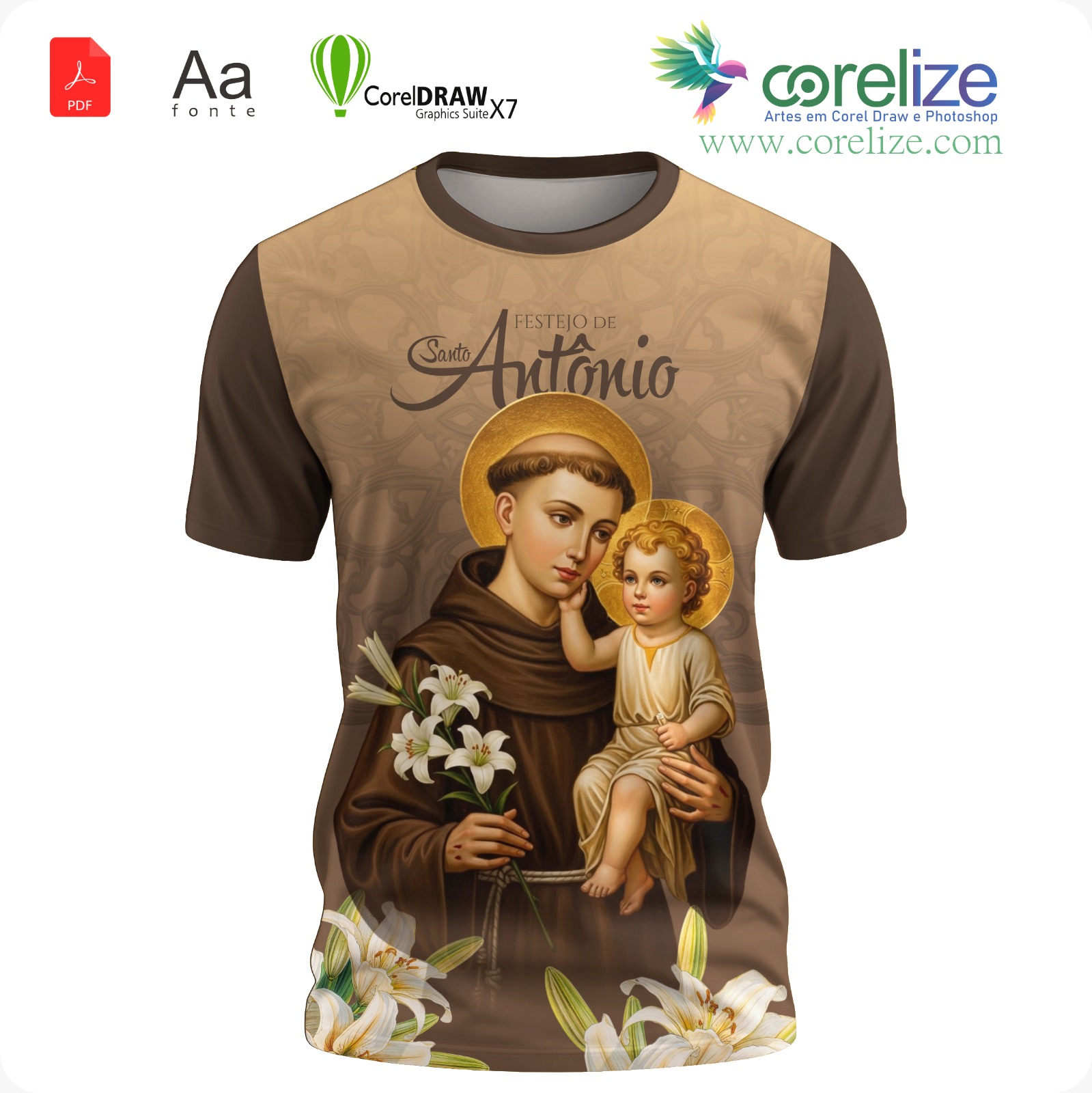 Arte: Arte 06 Festejo de São Antonio para sublimação de camiseta