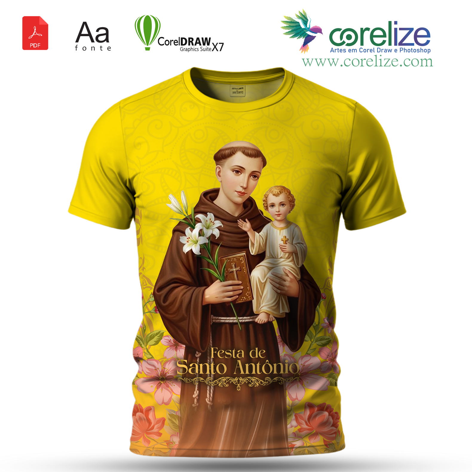 Arte: Arte 07 Festejo de São Antonio para sublimação de camiseta