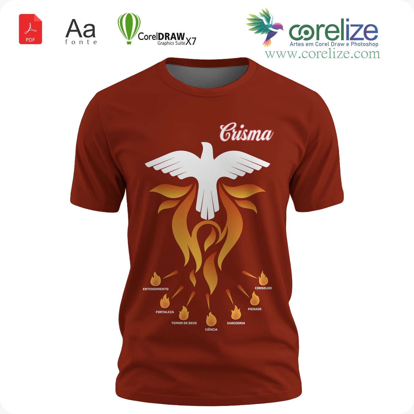 Arte: Arte 14 Crisma para sublimação de camiseta