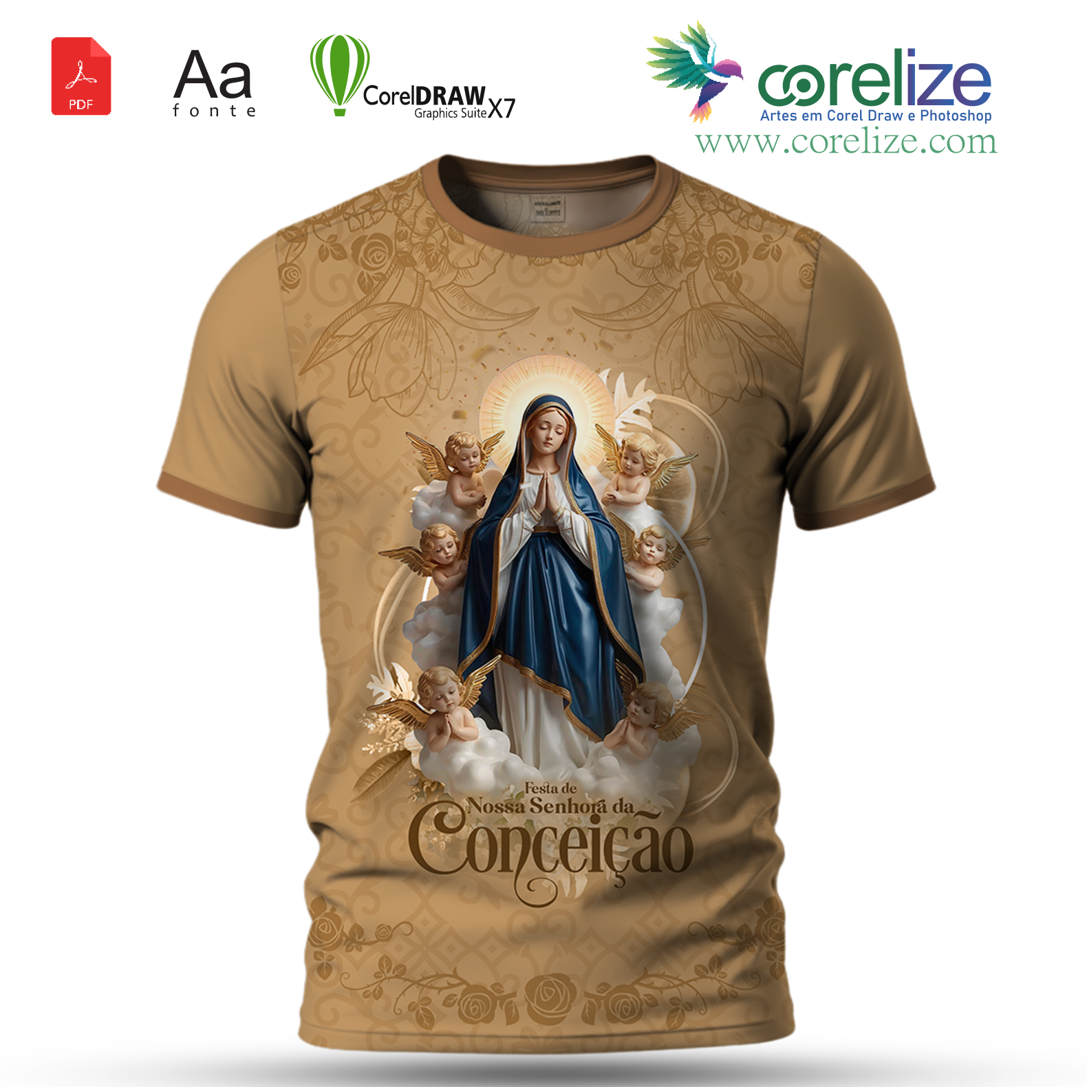 Arte Nossa Senhora da Conceição 04 para sublimação de camiseta