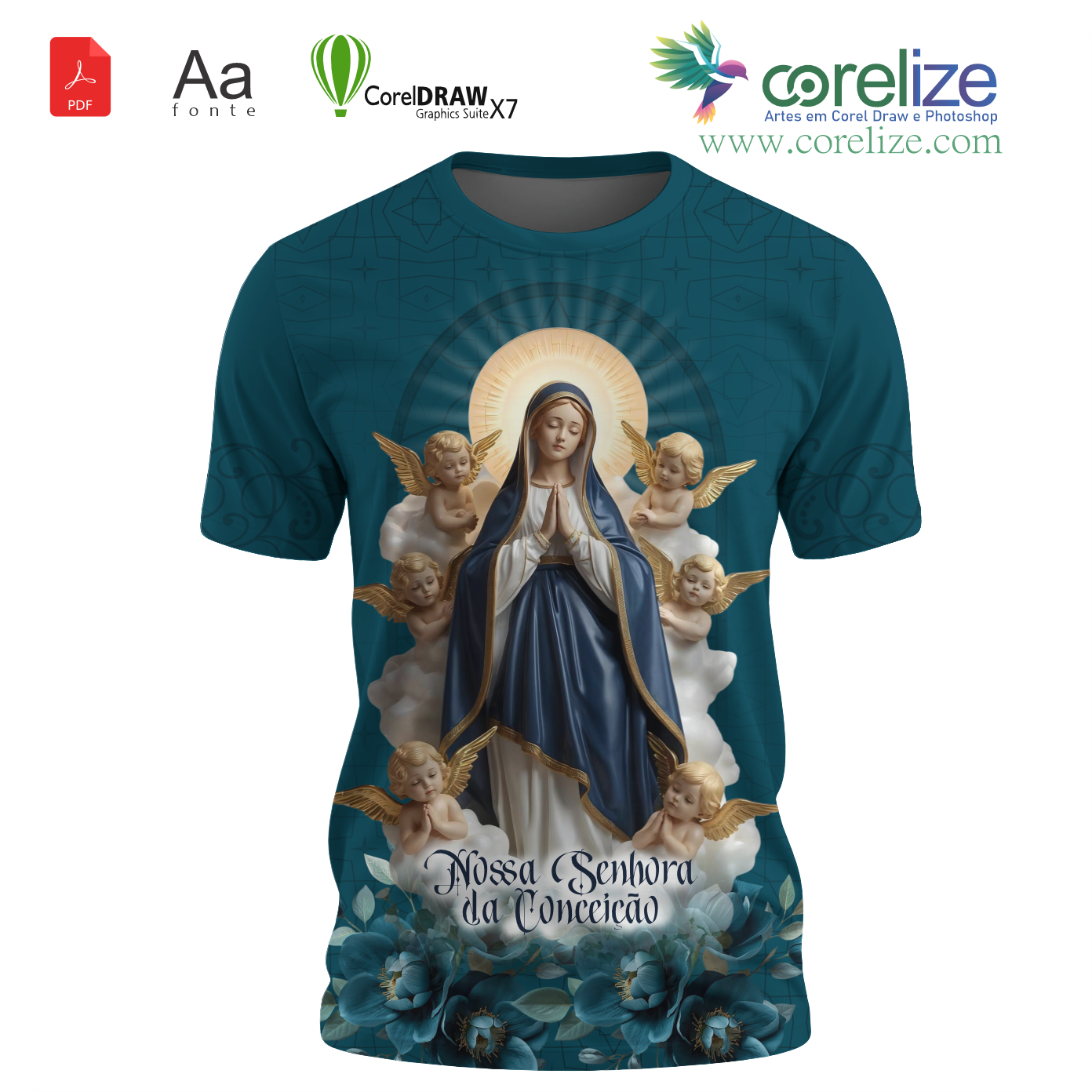 Arte Nossa Senhora da Conceição 06 para sublimação de camiseta