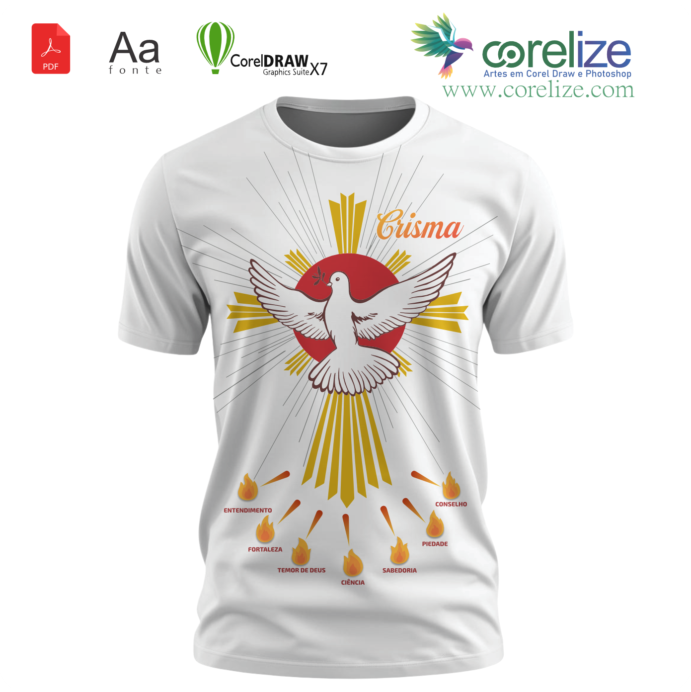 Arte 05 Crisma para sublimação de camiseta