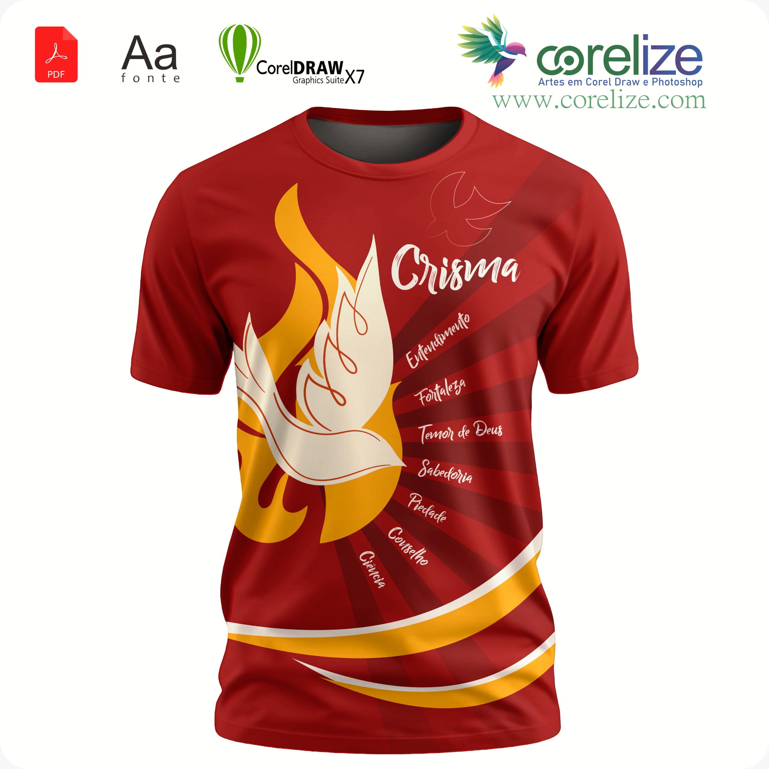 Arte 07 Crisma para sublimação de camiseta