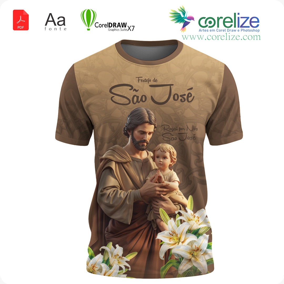 Arte: Arte 03  São José  para sublimação de camiseta