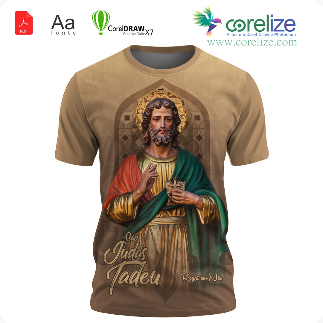 Arte: Arte 04 São Judas Tadeu para sublimação de camiseta