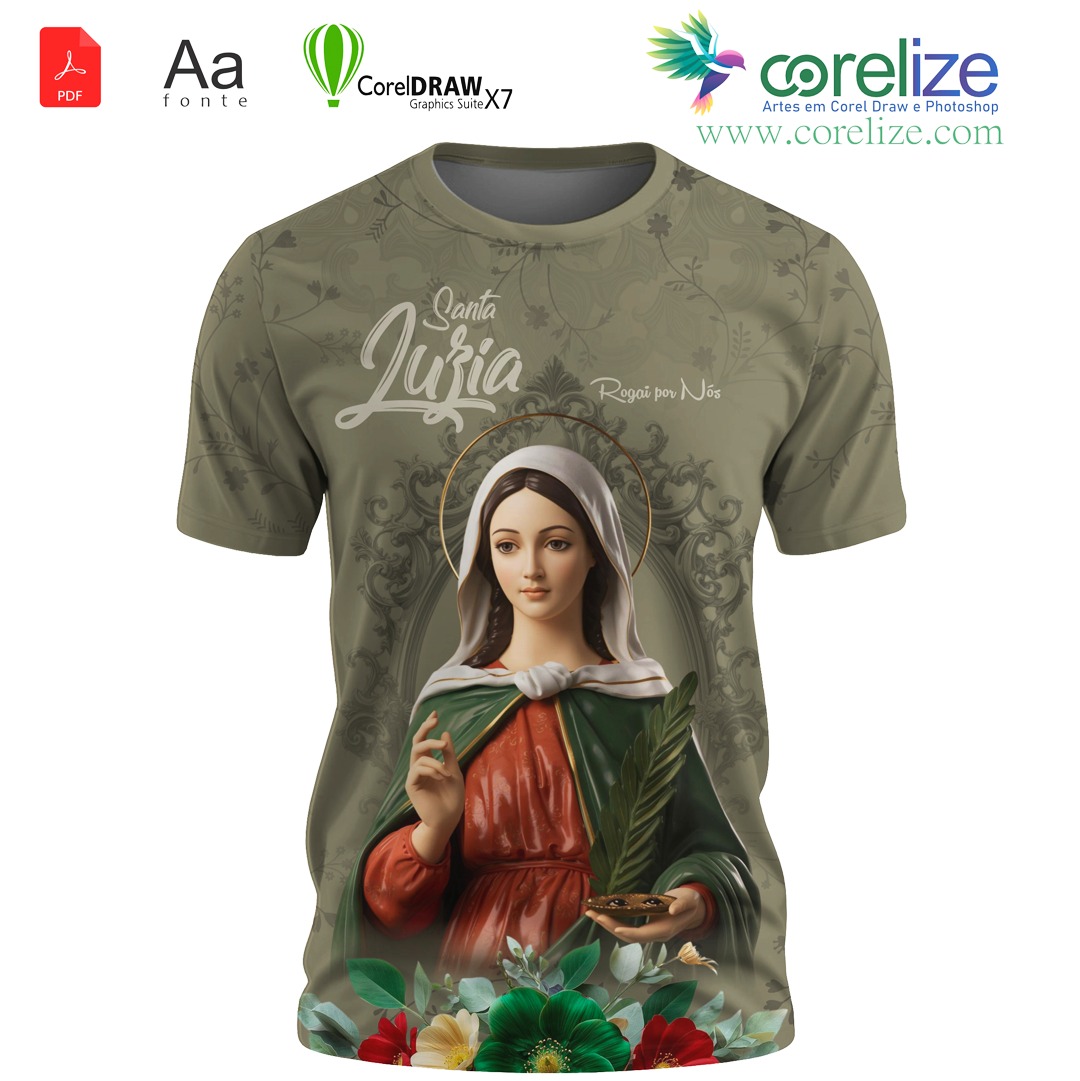 Arte: Arte Santa Luzia 05 para sublimação de camiseta