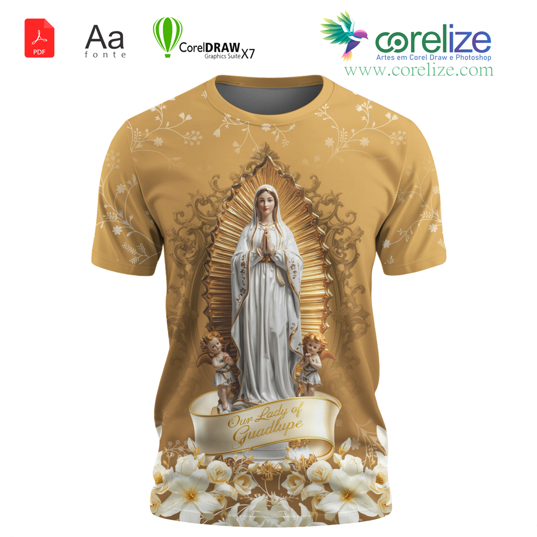 Arte: Arte 01 Nossa Senhora De Guadalupe para sublimação de camiseta