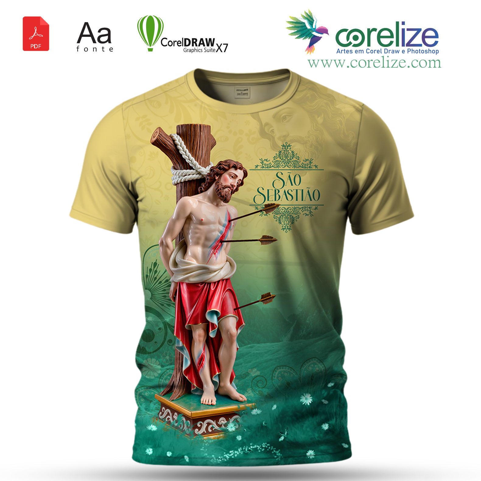 Arte: Arte São Sebastião 05 para sublimação de camiseta