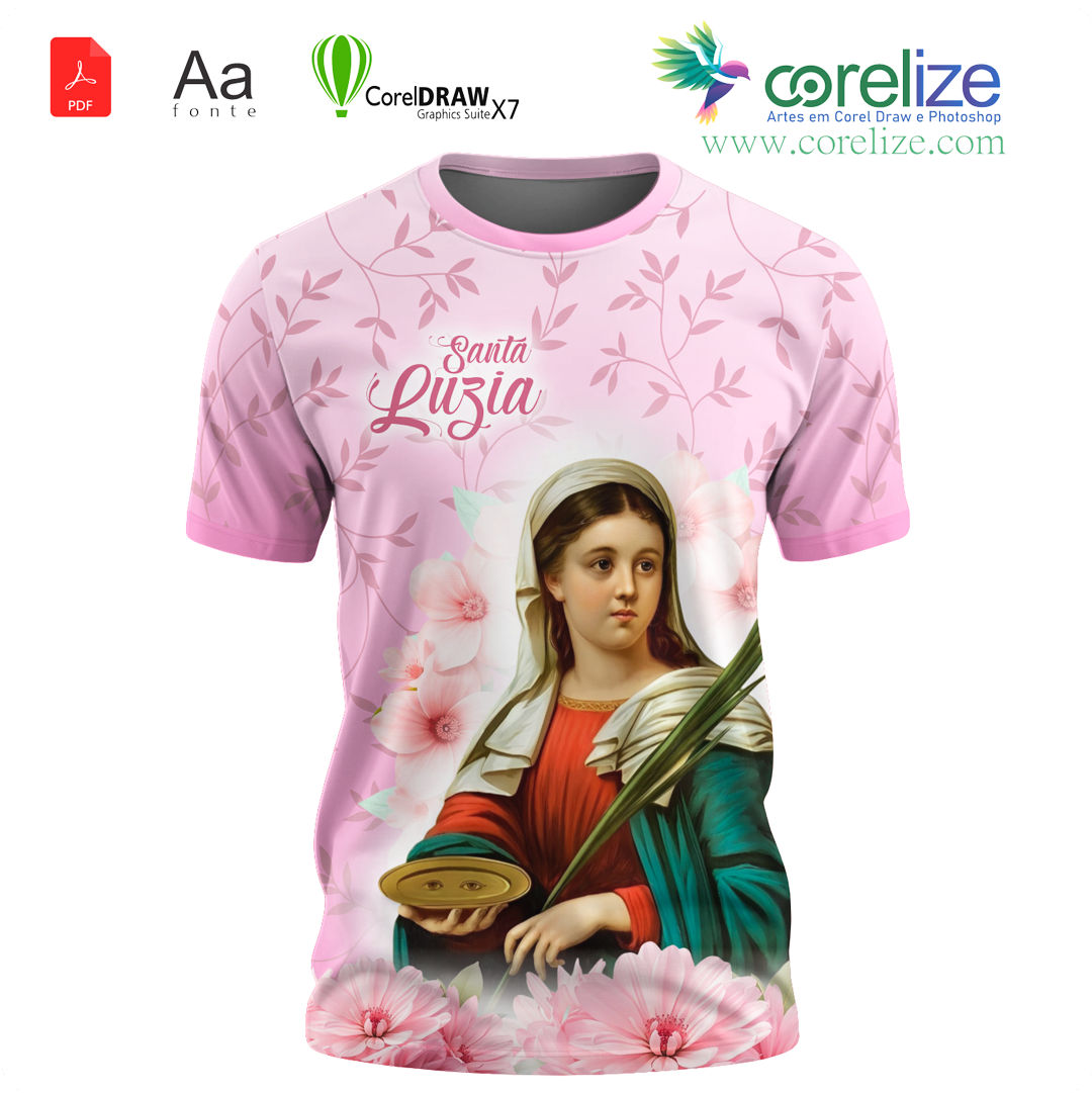 Arte: Arte Santa Luzia 06 para sublimação de camiseta