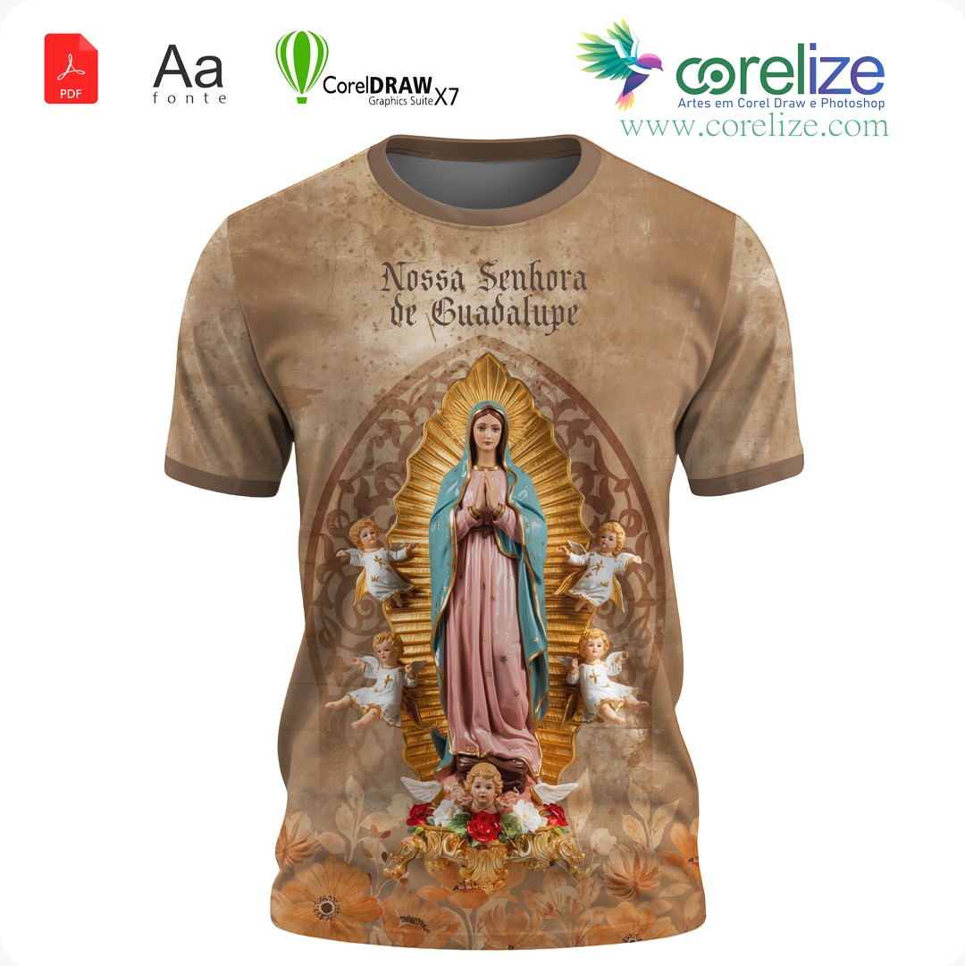 Arte: Arte 03 Nossa Senhora De Guadalupe para sublimação de camiseta