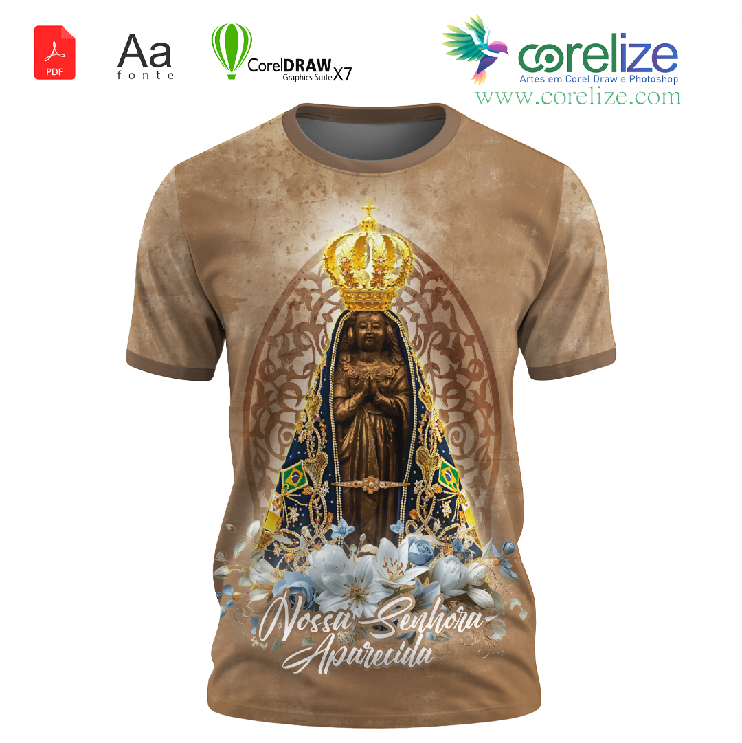 Arte: Arte Nossa Senhora Aparecida 16 para sublimação de camiseta