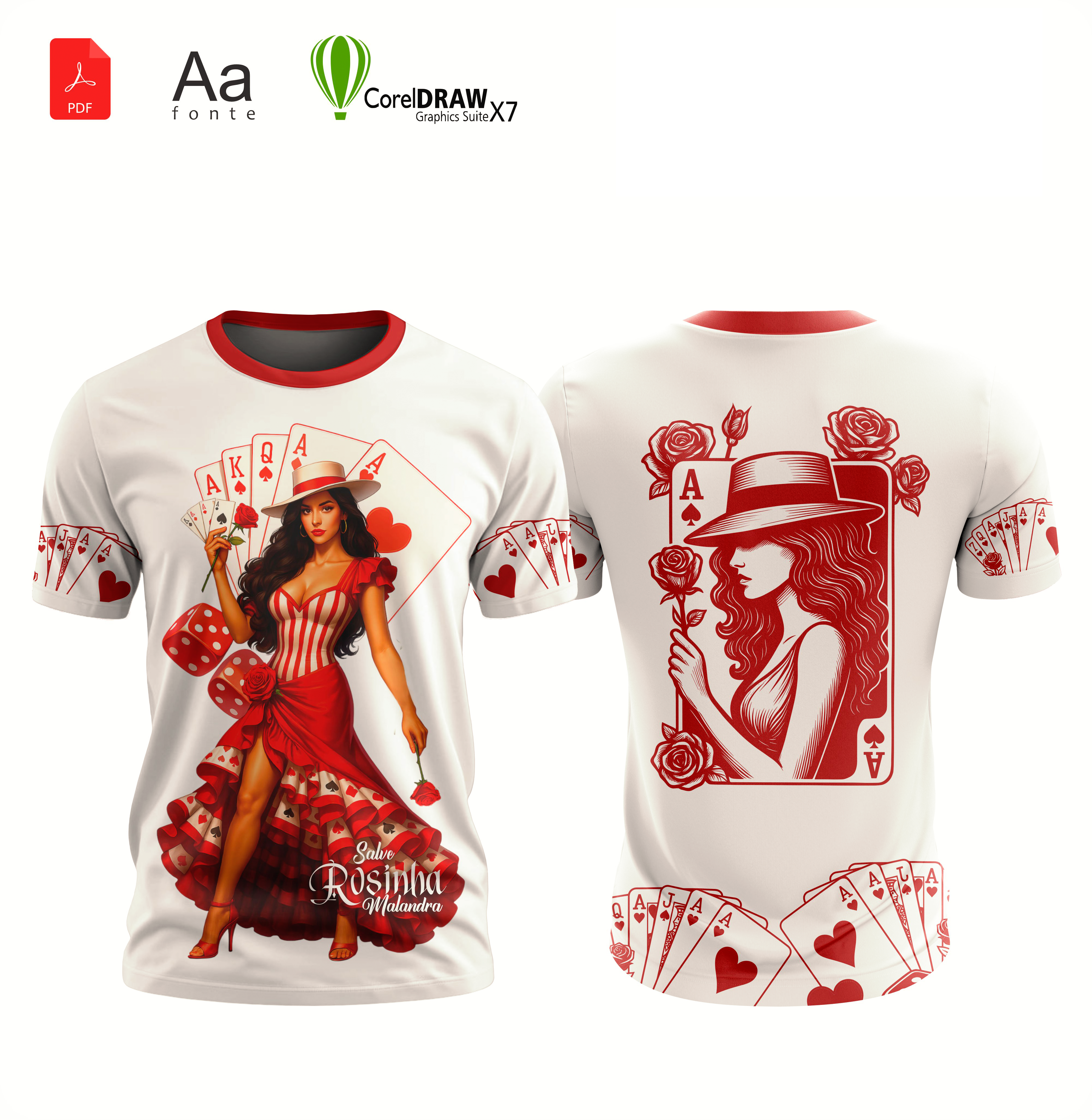 Arte Maria/ Rosinha Malandra futebol para sublimação de camiseta